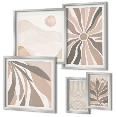 Ensemble de 5 tableaux Compositions naturelles élégantes