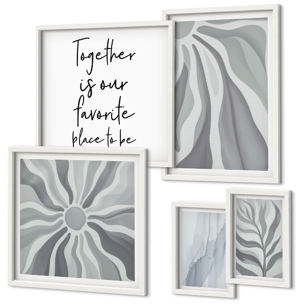 Tableau de décoration murale Motifs abstraits gris et blancs