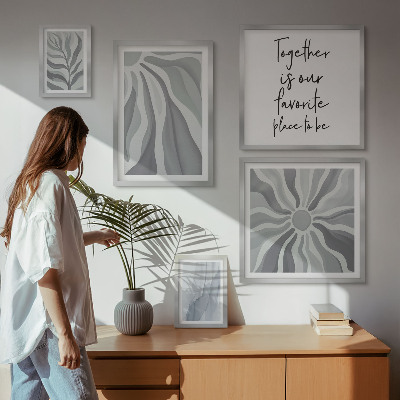Tableau de décoration murale Motifs abstraits gris et blancs