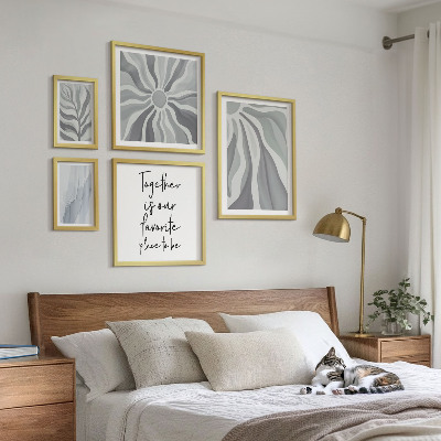 Tableau de décoration murale Motifs abstraits gris et blancs