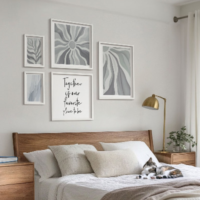 Tableau de décoration murale Motifs abstraits gris et blancs