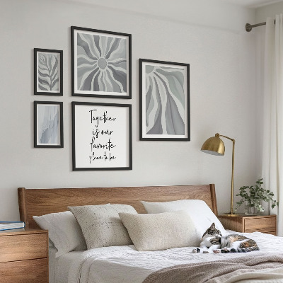 Tableau de décoration murale Motifs abstraits gris et blancs
