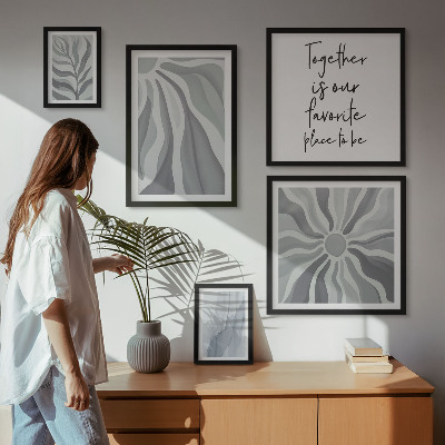 Tableau de décoration murale Motifs abstraits gris et blancs