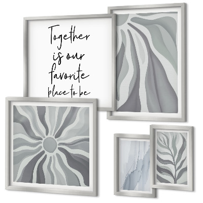 Tableau de décoration murale Motifs abstraits gris et blancs