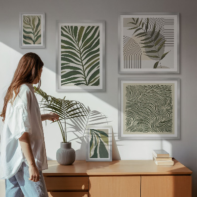 Lot de tableaux encadrés Modèles végétaux modernes