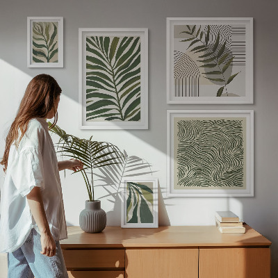 Lot de tableaux encadrés Modèles végétaux modernes