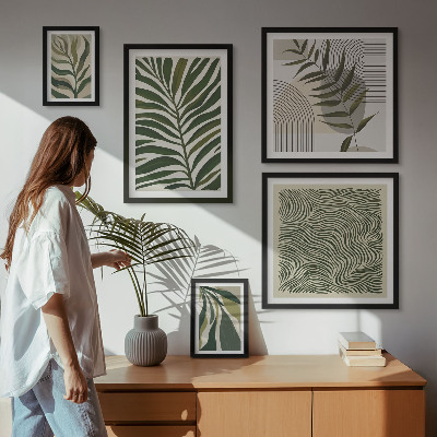 Lot de tableaux encadrés Modèles végétaux modernes