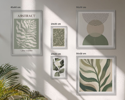 Lot de tableaux encadrés Motifs végétaux abstraits