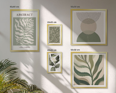 Lot de tableaux encadrés Motifs végétaux abstraits