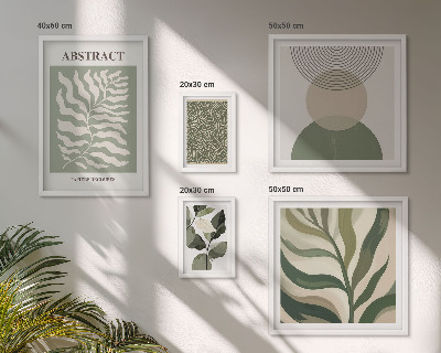 Lot de tableaux encadrés Motifs végétaux abstraits