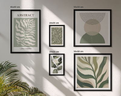 Lot de tableaux encadrés Motifs végétaux abstraits