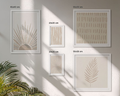 Ensemble de 5 tableaux Décorations élégantes, nature, géométrie