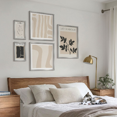 Lot de tableaux encadrés Graphismes végétaux abstraits et stylés