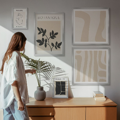 Lot de tableaux encadrés Graphismes végétaux abstraits et stylés