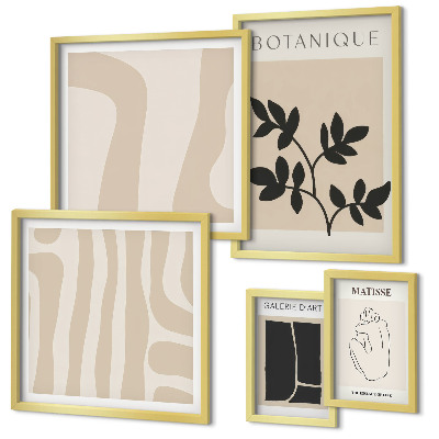 Lot de tableaux encadrés Graphismes végétaux abstraits et stylés