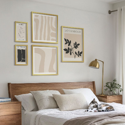 Lot de tableaux encadrés Graphismes végétaux abstraits et stylés