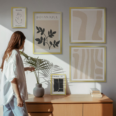 Lot de tableaux encadrés Graphismes végétaux abstraits et stylés
