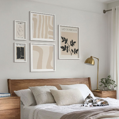 Lot de tableaux encadrés Graphismes végétaux abstraits et stylés