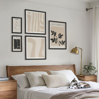 Lot de tableaux encadrés Graphismes végétaux abstraits et stylés