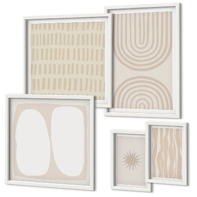 Ensemble de 5 tableaux Formes abstraites élégantes