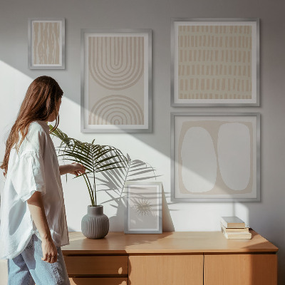 Ensemble de 5 tableaux Formes abstraites élégantes