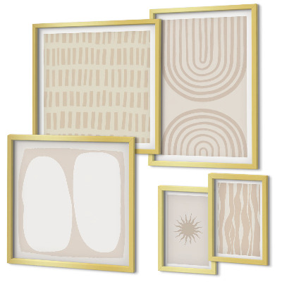 Ensemble de 5 tableaux Formes abstraites élégantes