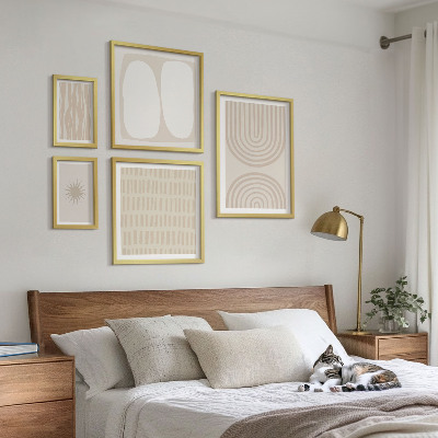 Ensemble de 5 tableaux Formes abstraites élégantes