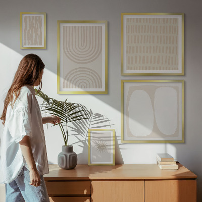 Ensemble de 5 tableaux Formes abstraites élégantes