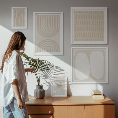 Ensemble de 5 tableaux Formes abstraites élégantes