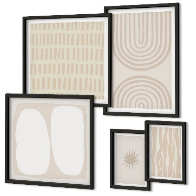 Ensemble de 5 tableaux Formes abstraites élégantes