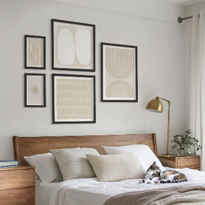 Ensemble de 5 tableaux Formes abstraites élégantes