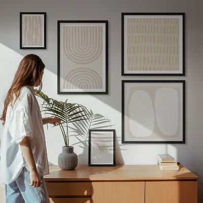 Ensemble de 5 tableaux Formes abstraites élégantes