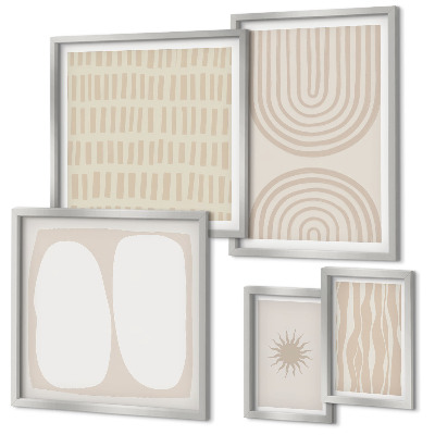 Ensemble de 5 tableaux Formes abstraites élégantes