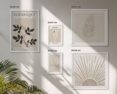 Lot de tableaux encadrés avec décorations florales géométriques élégantes