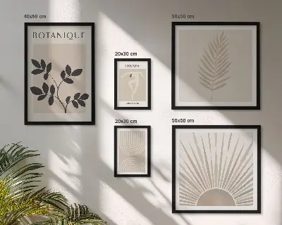 Lot de tableaux encadrés avec décorations florales géométriques élégantes
