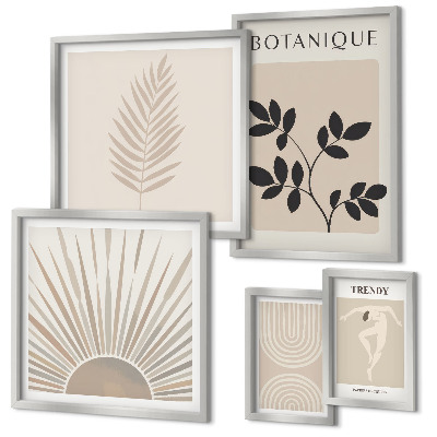 Lot de tableaux encadrés Décorations florales géométriques élégantes