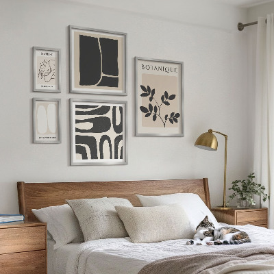 Ensemble de 5 tableaux Graphismes végétaux abstraits et stylés