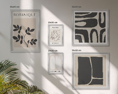 Ensemble de 5 tableaux Graphismes végétaux abstraits et stylés