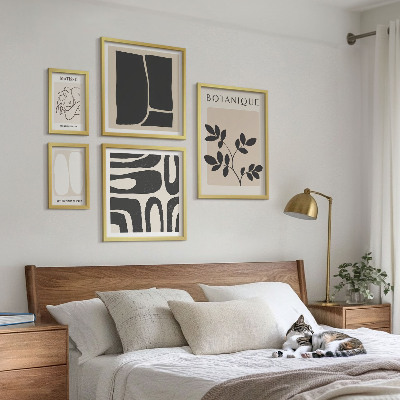Ensemble de 5 tableaux Graphismes végétaux abstraits et stylés