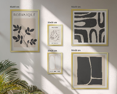Ensemble de 5 tableaux Graphismes végétaux abstraits et stylés
