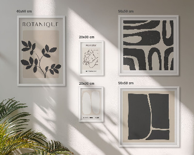 Ensemble de 5 tableaux Graphismes végétaux abstraits et stylés