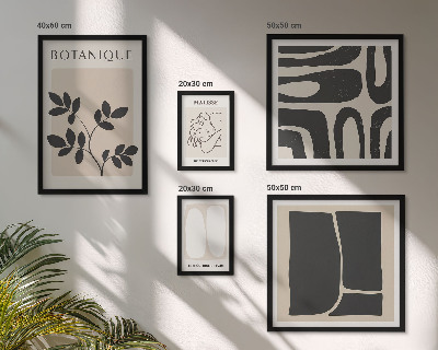 Ensemble de 5 tableaux Graphismes végétaux abstraits et stylés