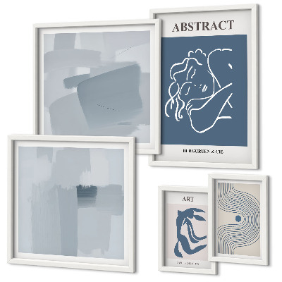 Ensemble de 5 tableaux Abstractions minimalistes élégantes