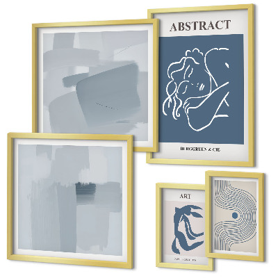 Ensemble de 5 tableaux Abstractions minimalistes élégantes