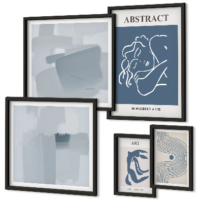 Ensemble de 5 tableaux Abstractions minimalistes élégantes