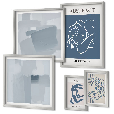 Ensemble de 5 tableaux Abstractions minimalistes élégantes