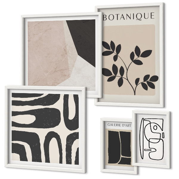 Lot de tableaux encadrés Graphismes minimalistes et élégants