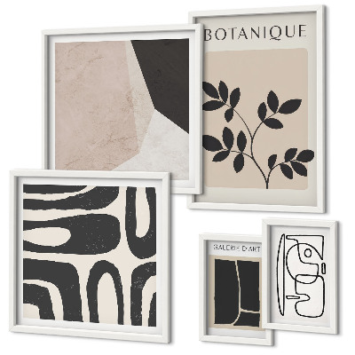 Lot de tableaux encadrés Graphismes minimalistes et élégants