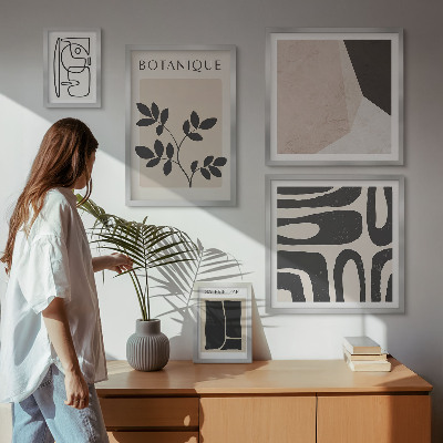 Lot de tableaux encadrés Graphismes minimalistes et élégants