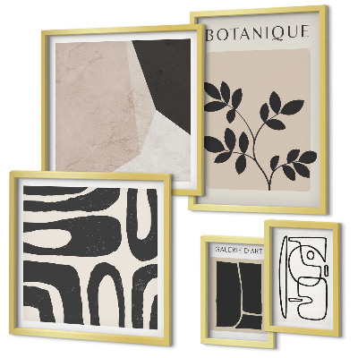 Lot de tableaux encadrés Graphismes minimalistes et élégants